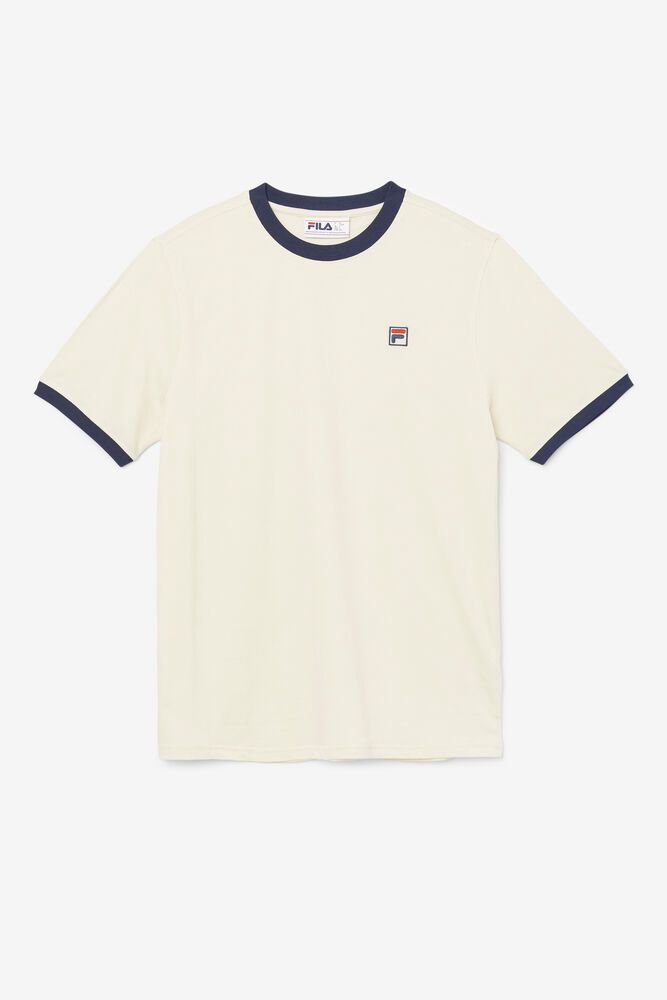 Fila T-Shirt Mens Beige Marconi Ringer - Ireland 42758-BVFE